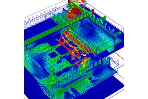CFD simulation shown natural buoyancy air flow across the PCB and chips within plastic enclosure for outdoor environments