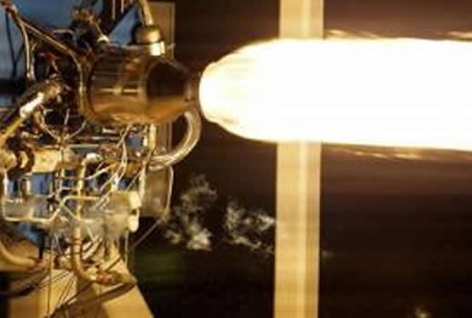 Rocket motor firing fueled by LOX and RPI fuel mixture