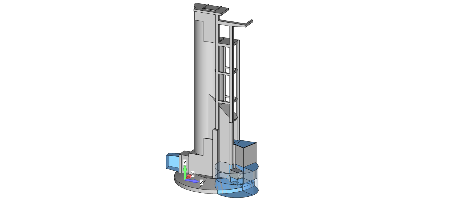 CFD idealized geometry of the dewatering system with relief gate.