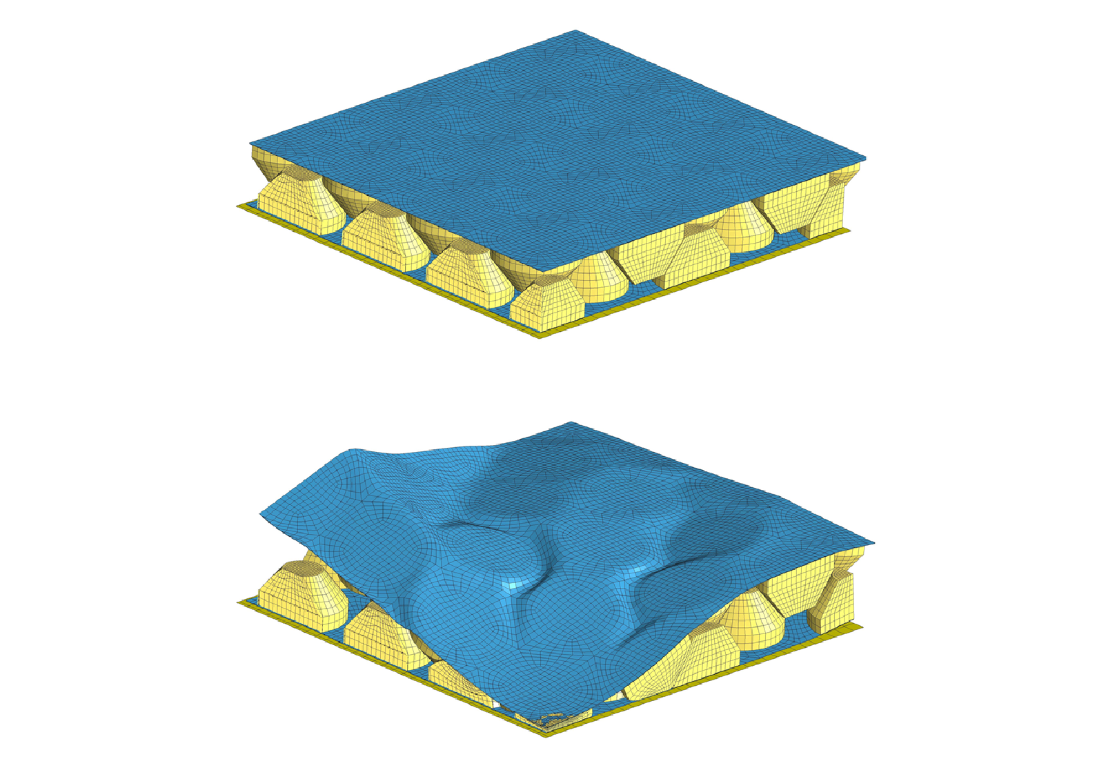 LS-DYNA Impact of nested foam blocks.