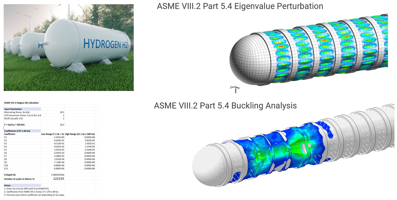 Hydrogen Storage Vessel - Eigenvalue Perturbation per ASME VIII.2Part 5.4 - Predictive Engineering ASME Vessel Engineering Services
