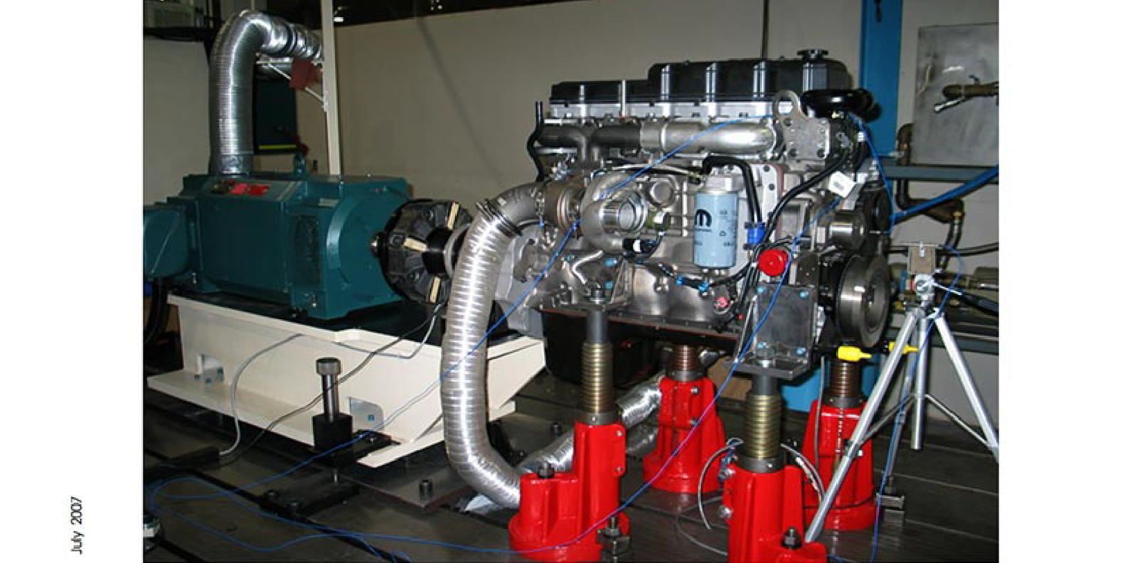 Test engine with drivetrain isolation device on far left - Predictive Engineering, Portland, Oregon, USA