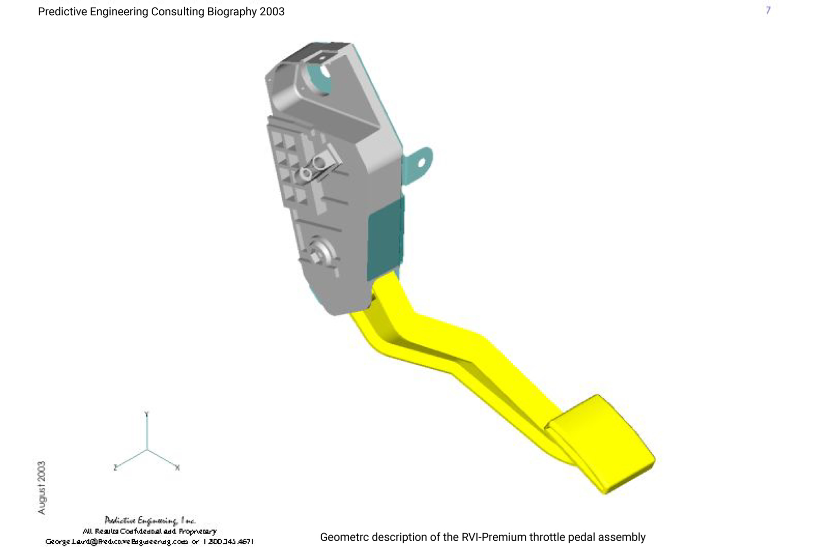Femap FEA model of accelerator all-plastic pedal