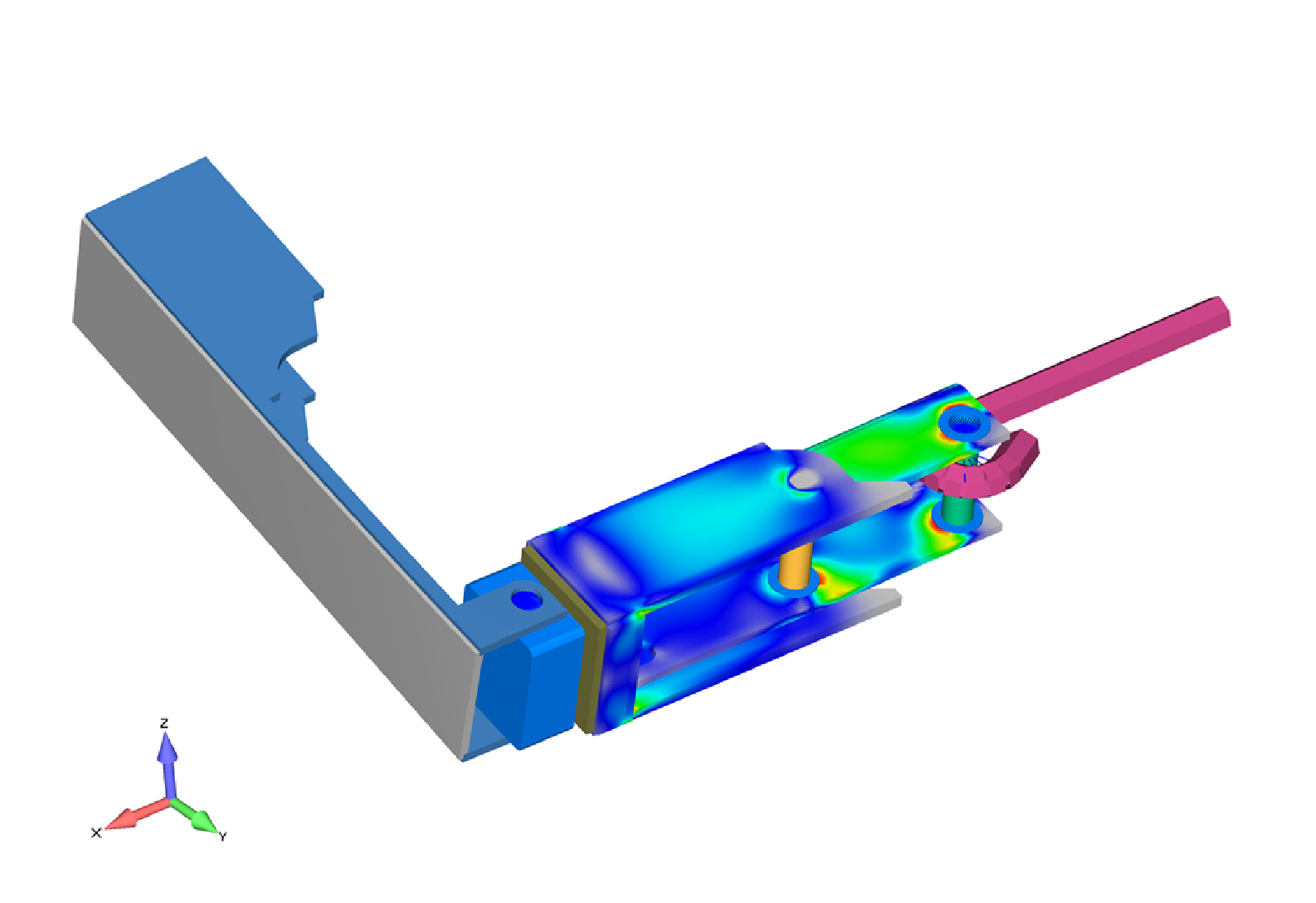 FEA Simulation of hand tool for ultimate mechanical strength during hex nut torque operations.  Stress and deflection analysis to determine optimized ergometric operation FEA Optimization Services