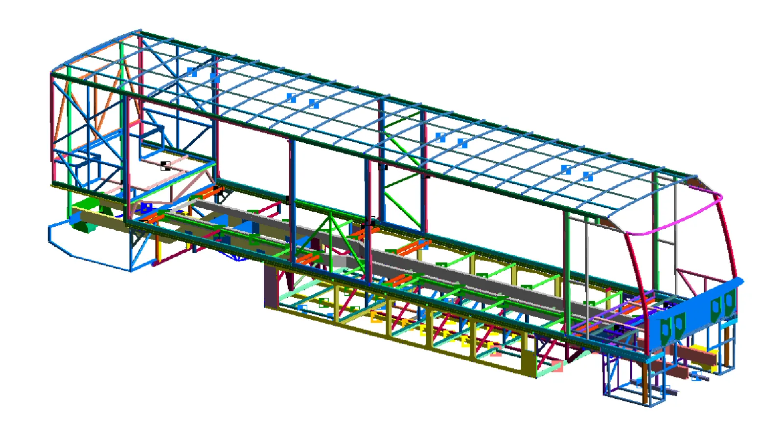 Normal modes analysis using Femap and NX Nastran verified that road noise was contributing to the vibration behavior of this motor home coach frame. 