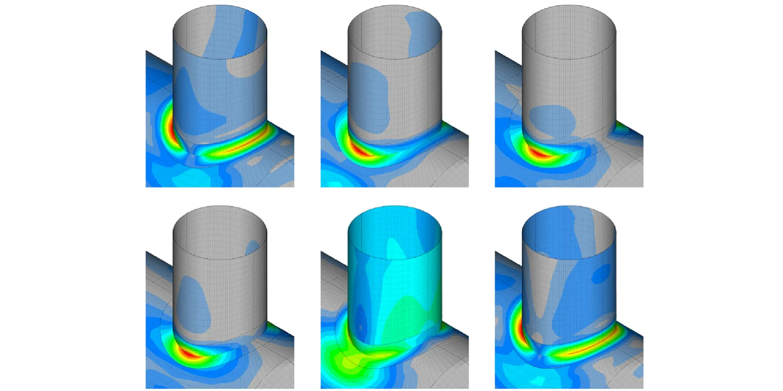 Figure 2:  The program is useful for a single nozzle as well. With some additional programming, the macro could set up and instigate the analyses in Femap. This means that by the time the analyst has switched from Excel to Femap, the stress results will be populating the model.