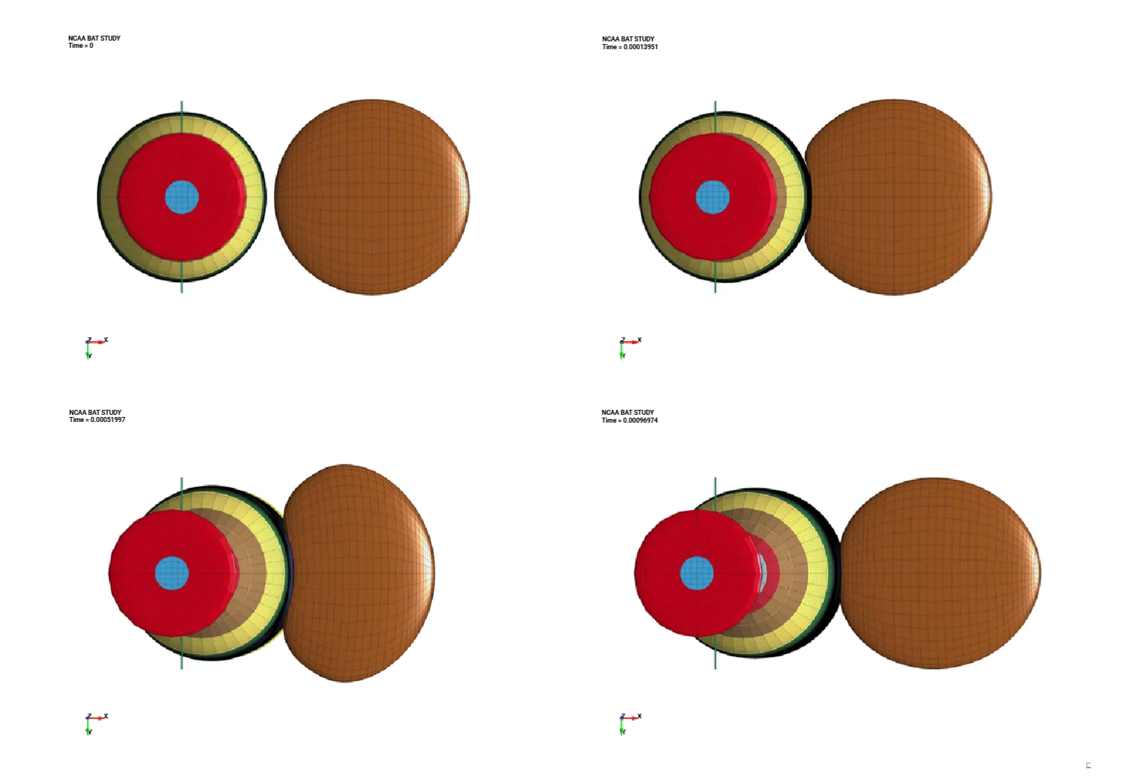 LS-DYNA analysis of NCAA Baseball Bat and Elastomeric Ball