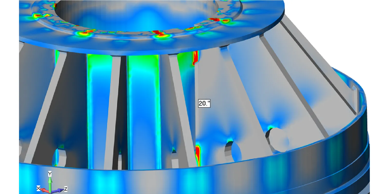 Linear Elastic Fracture Mechanics (LEFM) analysis of the Hydroelectric Thrust Collar required the insertion of a long crack along the main gusset