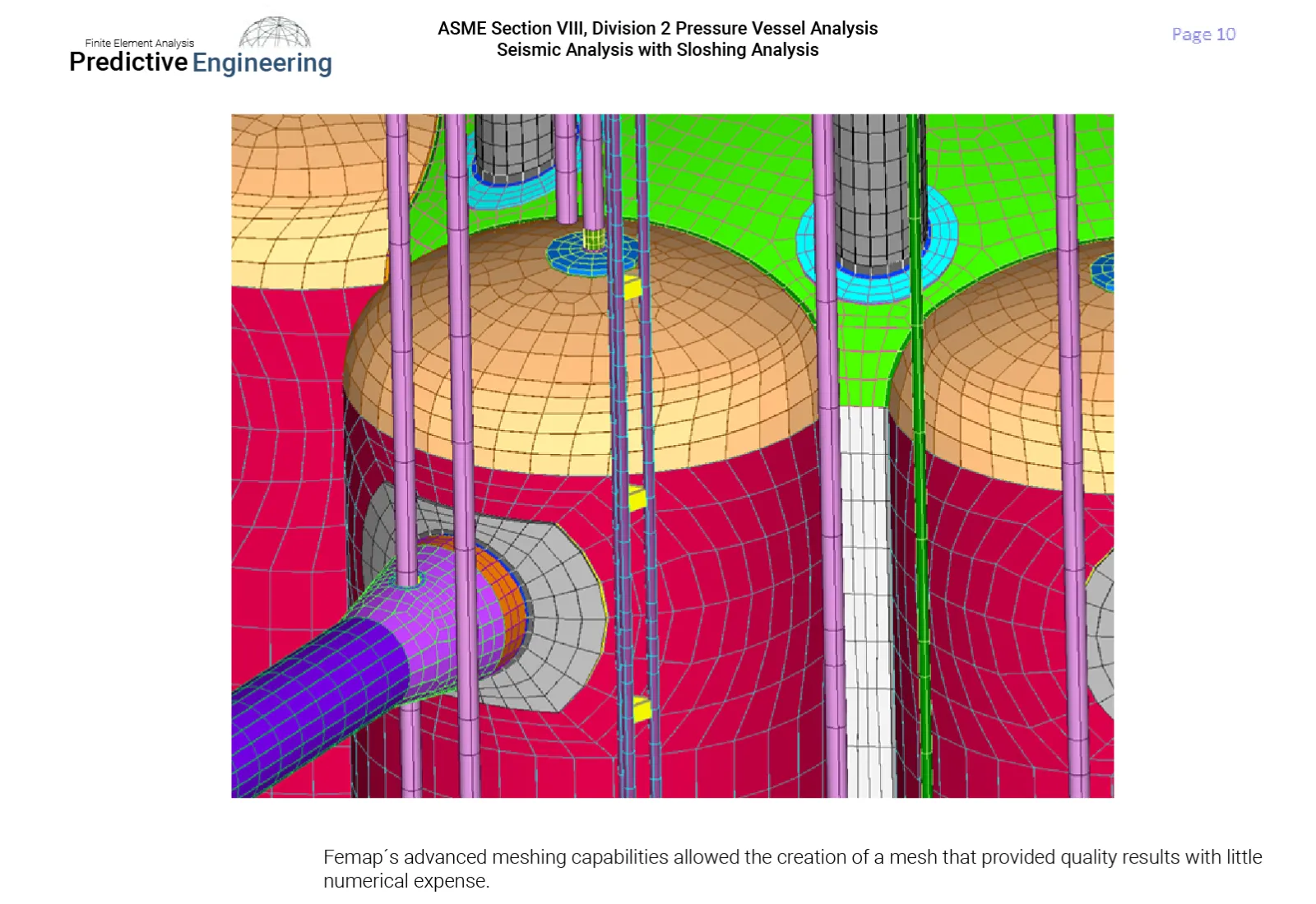 The internal pulse jet mixers required careful meshing for their added mass calculations
