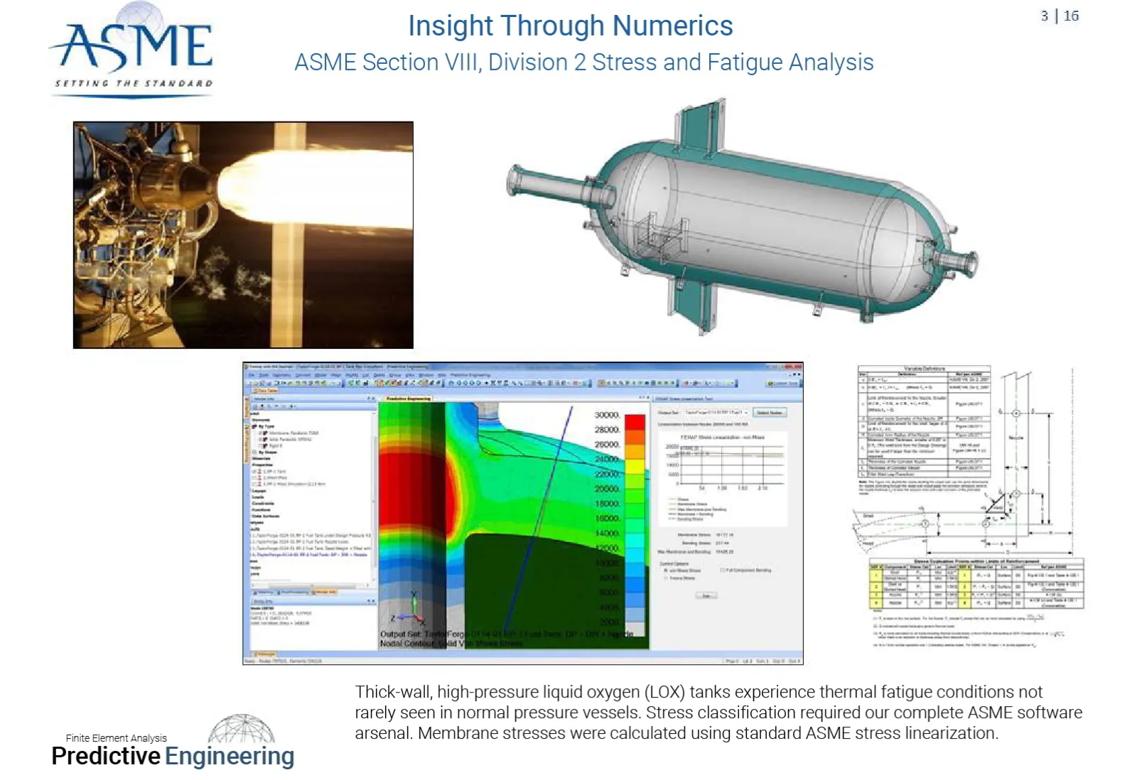 Thick-wall, high-pressure liquid oxygen (LOX) tanks experience thermal fatigue conditions not rarely seen in normal pressure vessels - Predictive Engineering ASME BPVC Pressure Vessel Consulting Services