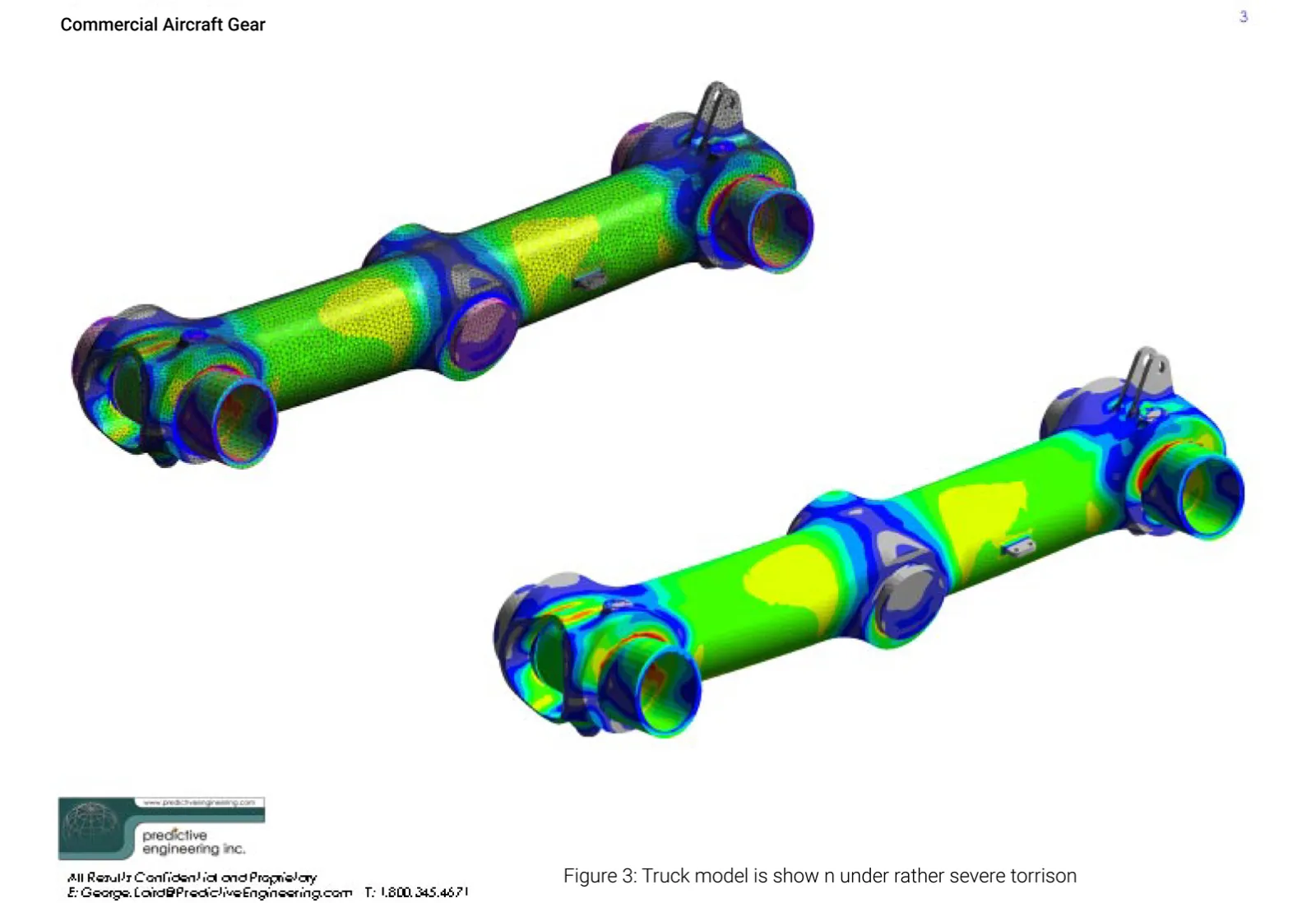 FEA model of main landing gear truck for Boeing's 787