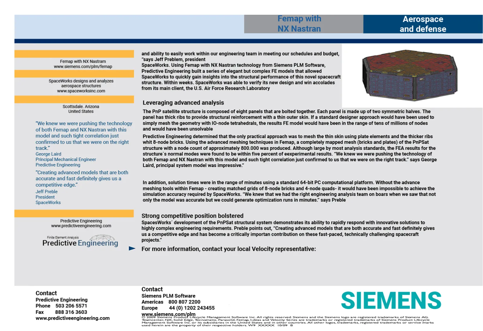 SpaceWorks Success story with FEA Engineering Services