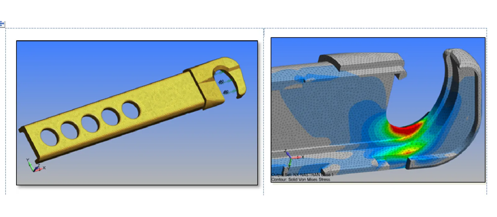 Figure 5: FEA Simulation of endoscopic surgical stapling anvil for ultimate load determination